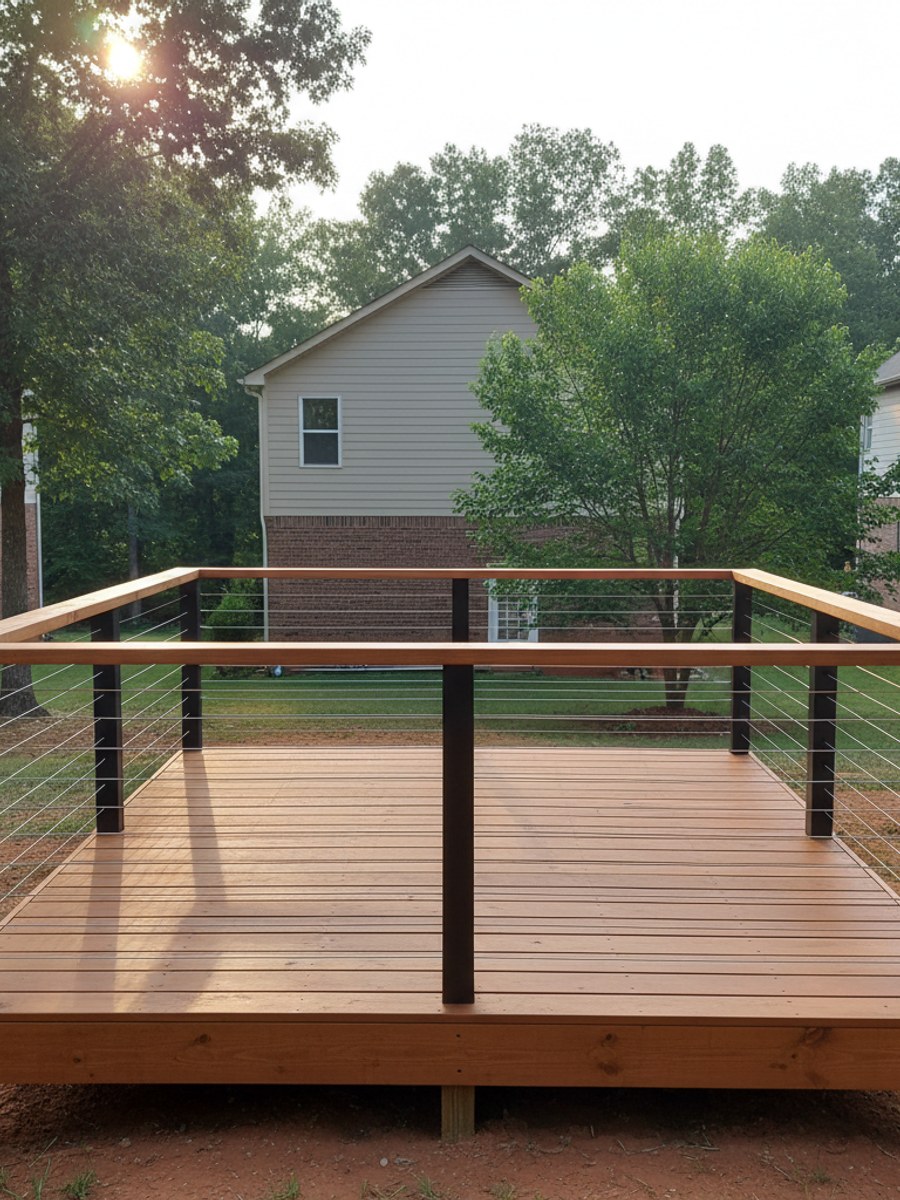 Deck Railing Installation completed by Paradise Deck Company in Woodstock, GA