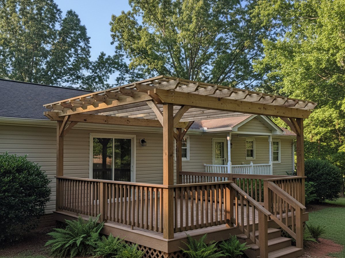 Custom Deck Design completed by Paradise Deck Company in Dallas, GA